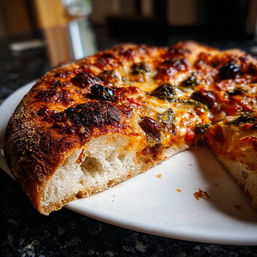 Pizza mit Oliven und Kapern