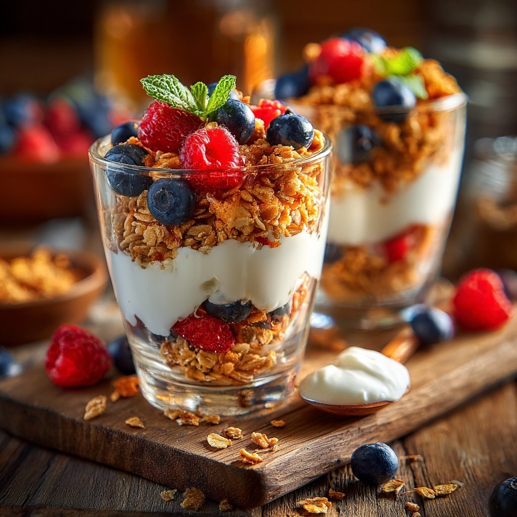 Frühstück im Glas mit Granola